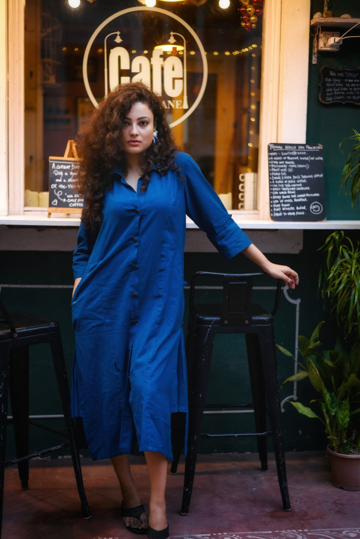 Denim Blue Shirt Dress