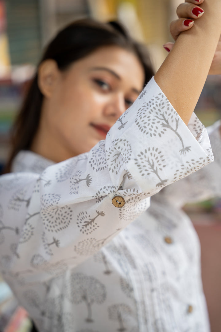 White shirt dress