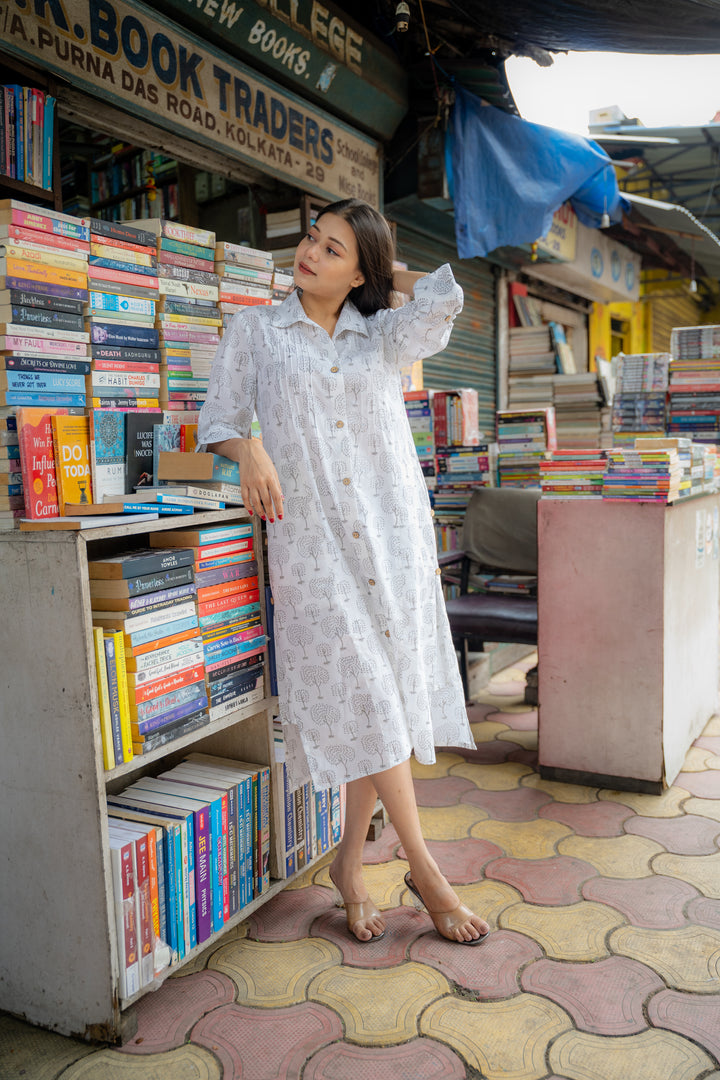 White shirt dress