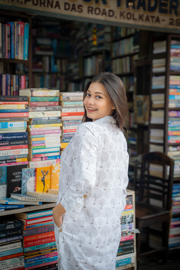 White shirt dress